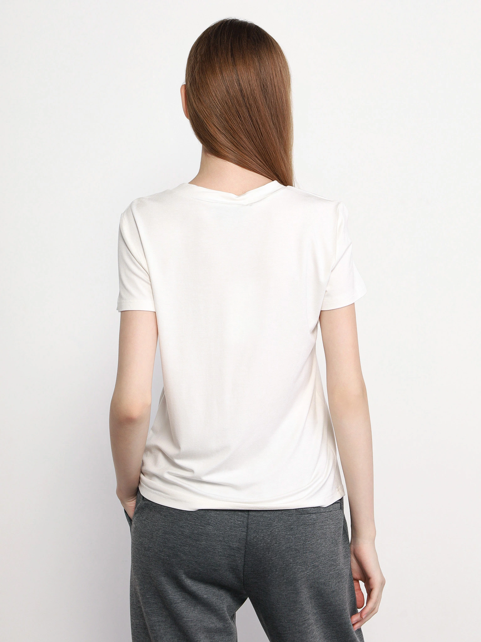 Футболка прямого кроя из смесовой вискозы